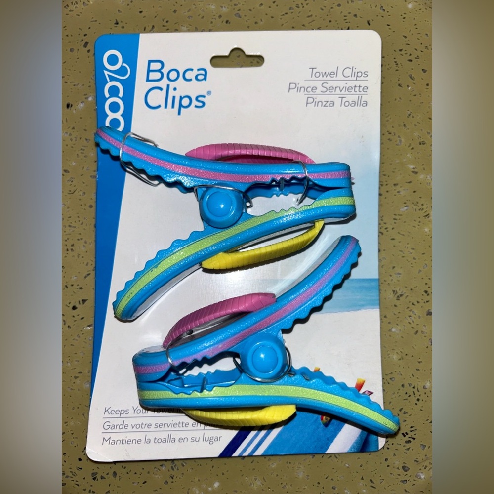 O2COOL Boca Clips Flip Flop Sandals Clips for Beach Towel Pool Patio Clothespins